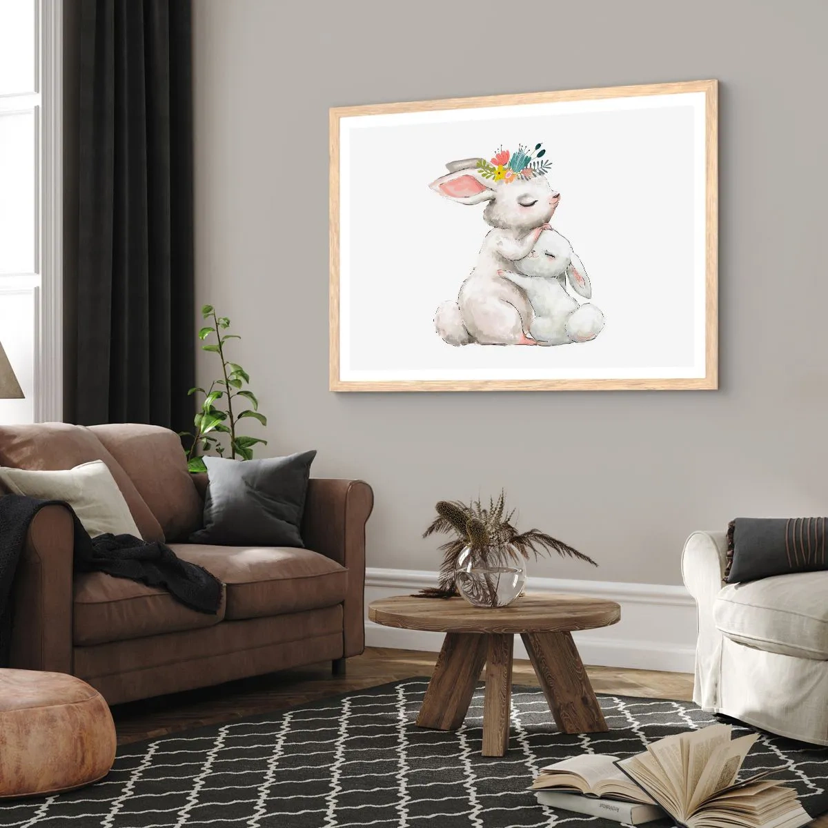 Plakat w ramie jasny dąb - Nie ma jak u mamy - 40x30 cm
