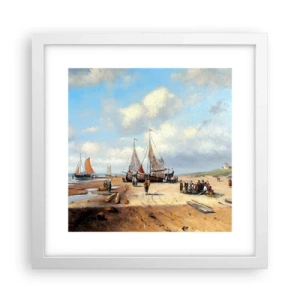 Plakat w białej ramie - Po udanym połowie - 30x30 cm