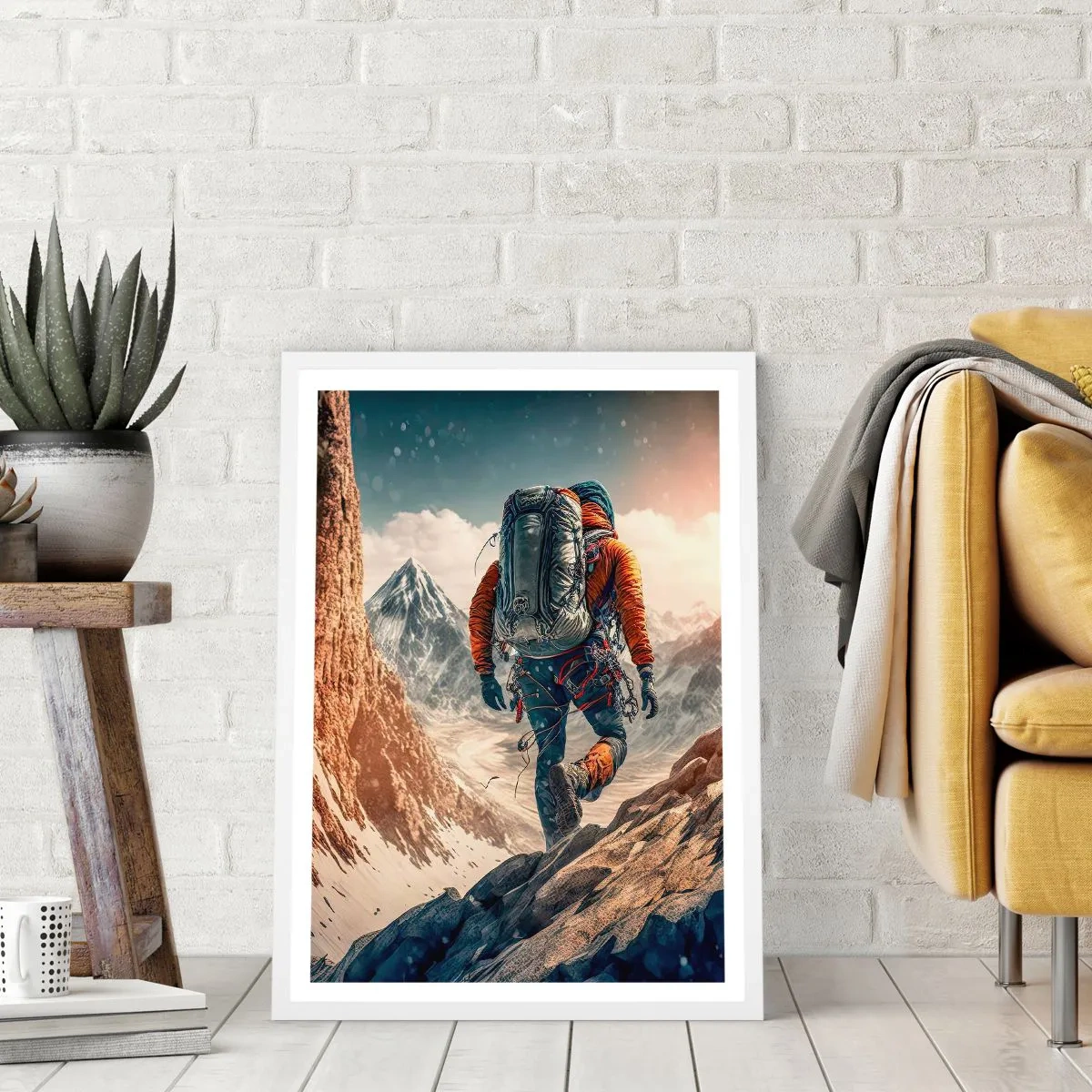 Plakat w białej ramie - Samotny wojownik - 70x100 cm