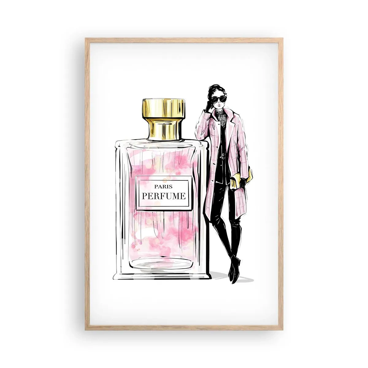 Plakat w ramie jasny dąb - Paryska zmysłowość - 61x91 cm