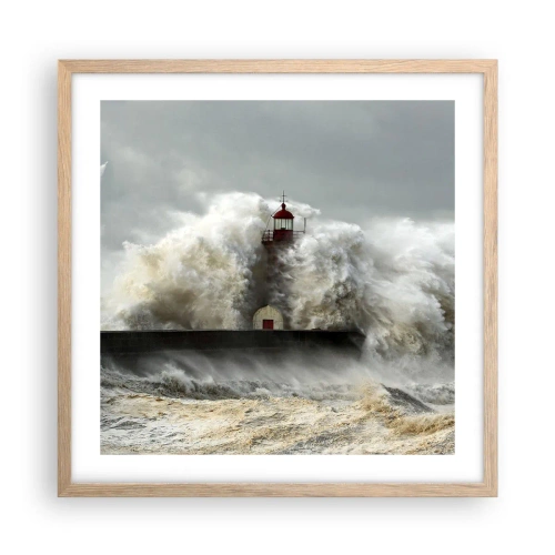 Plakat w ramie jasny dąb - Gniew oceanu - 50x50 cm