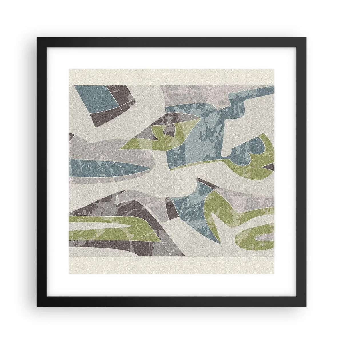 Plakat w czarnej ramie - Kompozycja za szybą - 40x40 cm