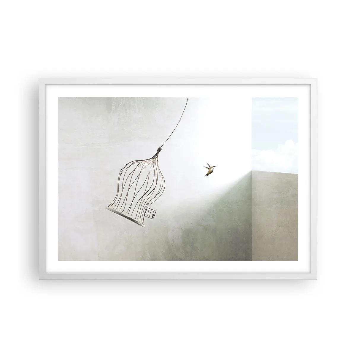 Plakat w białej ramie - W swoim żywiole - 70x50 cm