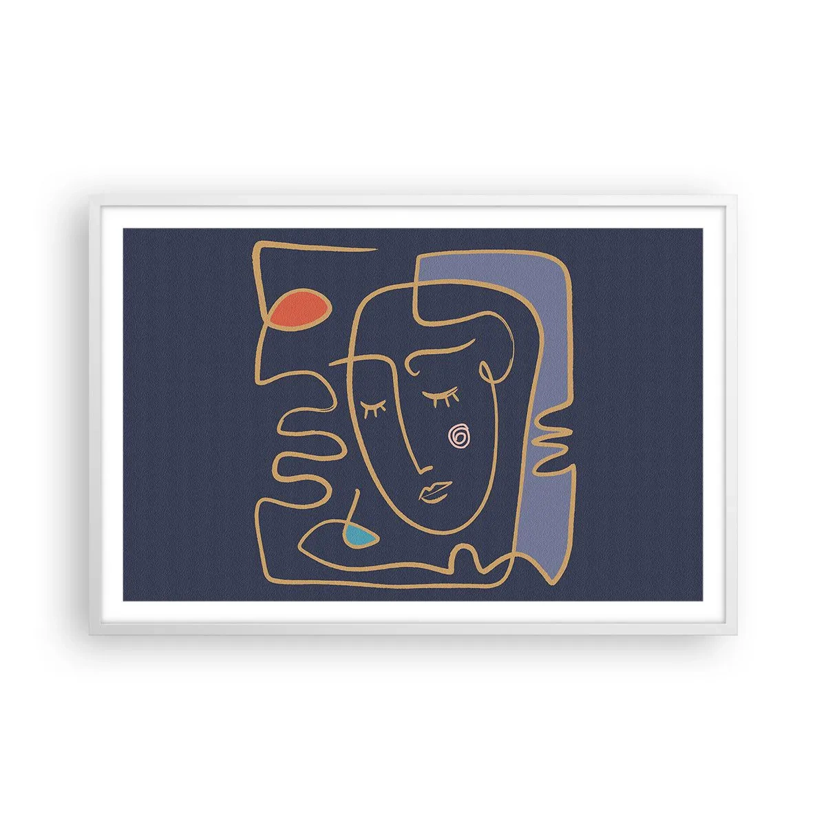 Plakat w białej ramie - W zamyśleniu - 91x61 cm