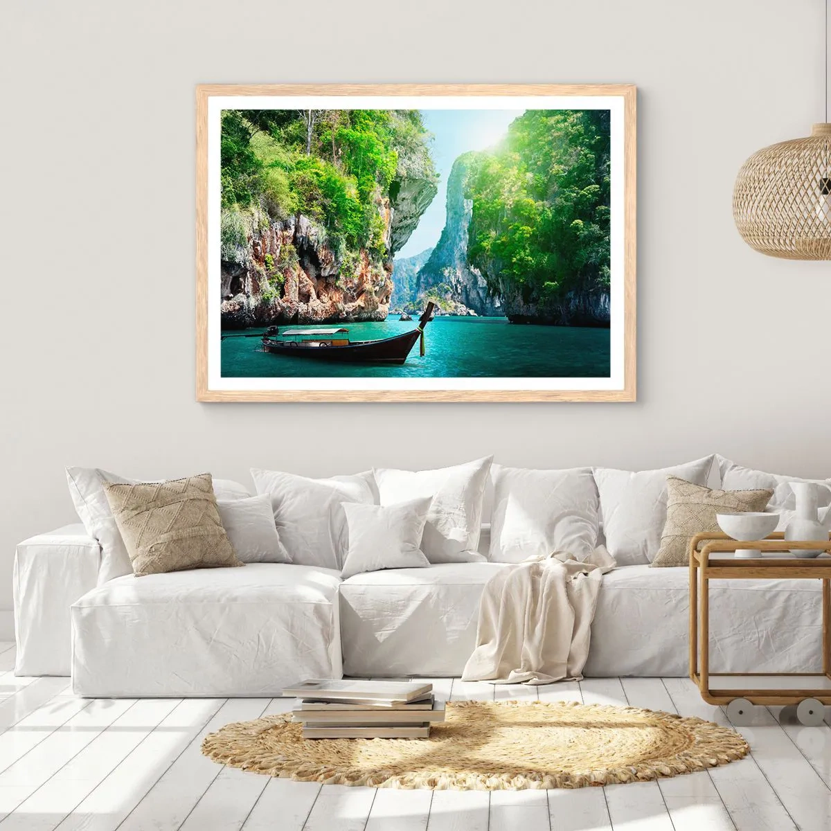 Plakat w ramie jasny dąb - Zaproszenie do egzotycznej podróży - 100x70 cm