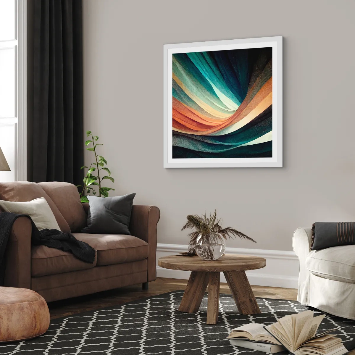 Plakat w białej ramie - Utkane z barw - 40x40 cm
