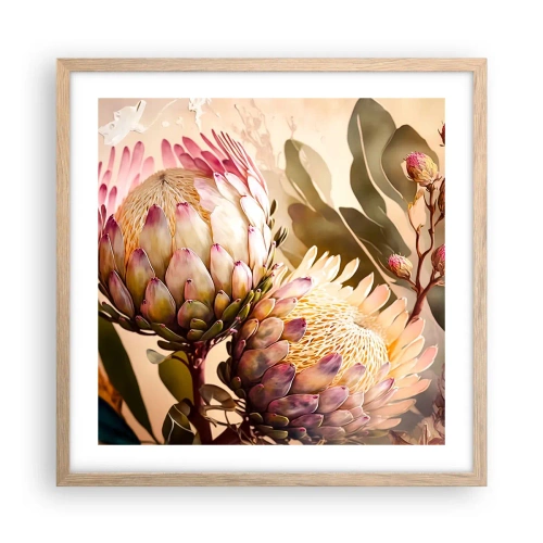 Plakat w ramie jasny dąb - Czule objęte - 50x50 cm