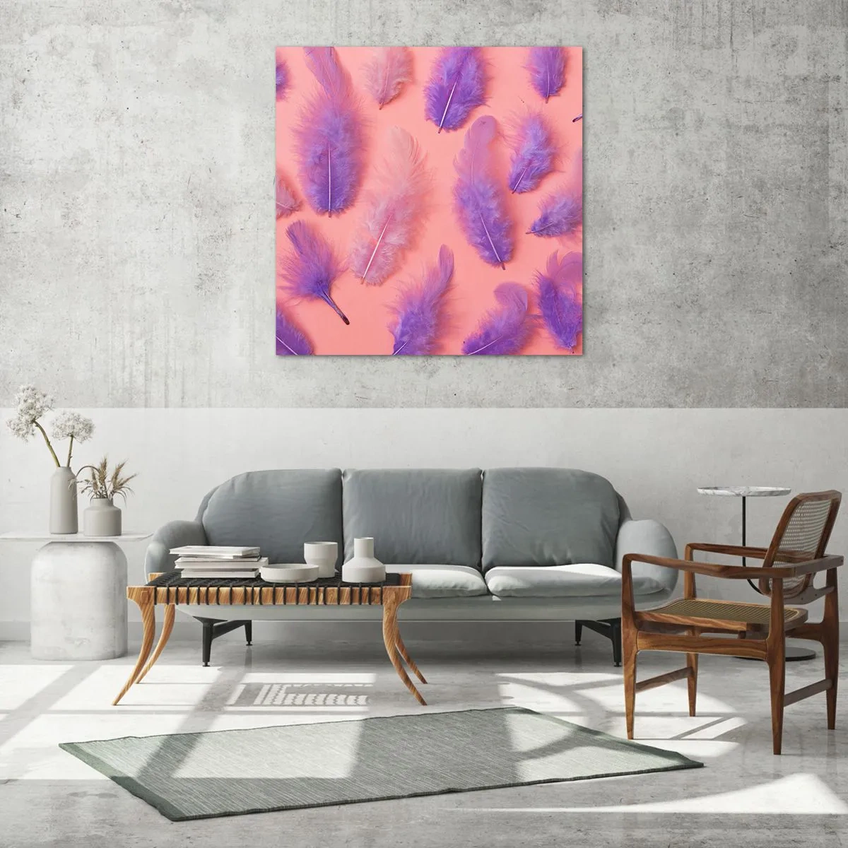 Obraz na szkle - Liliowy ptak pragnienia - 30x30 cm