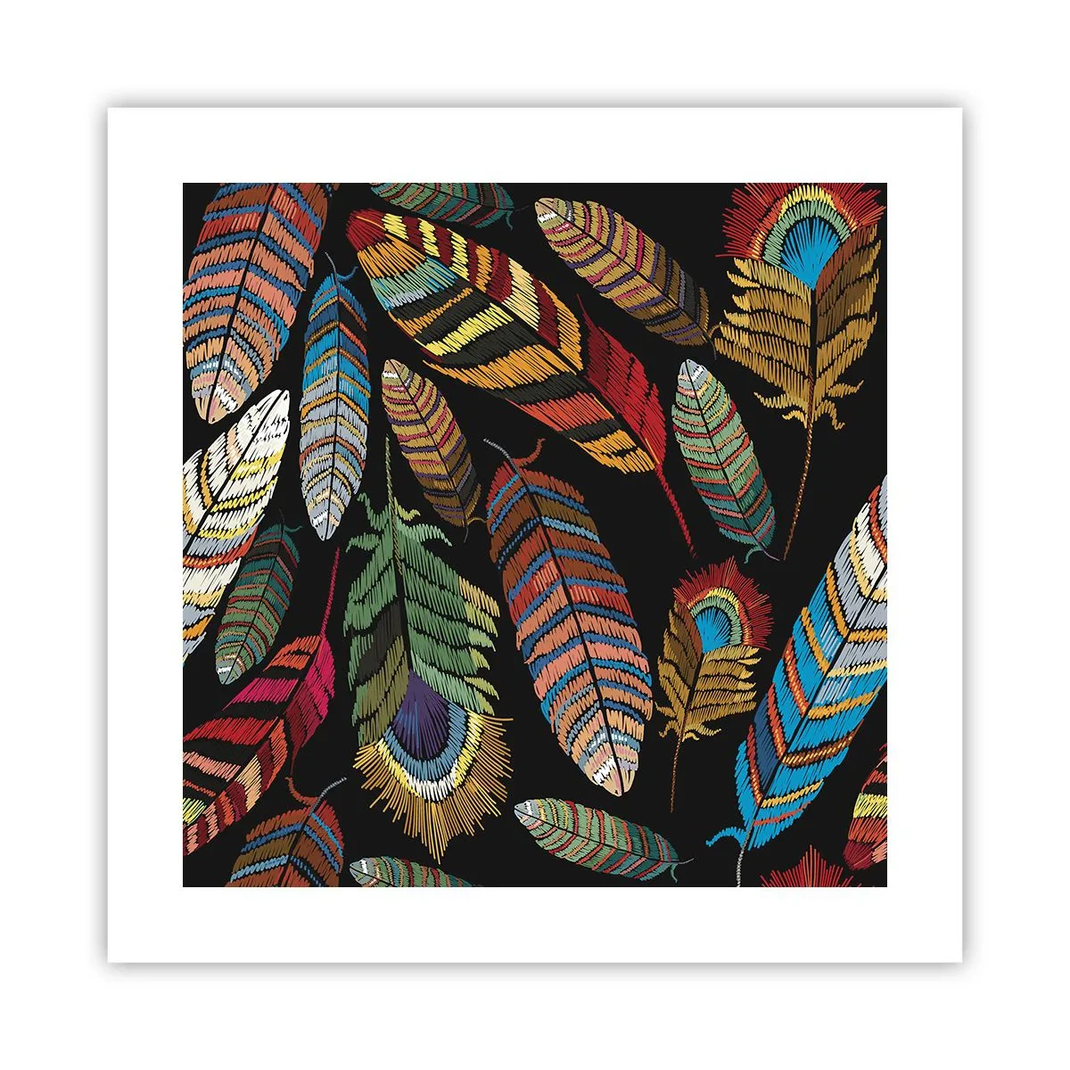 Plakat - Ptasi karnawał - 40x40 cm