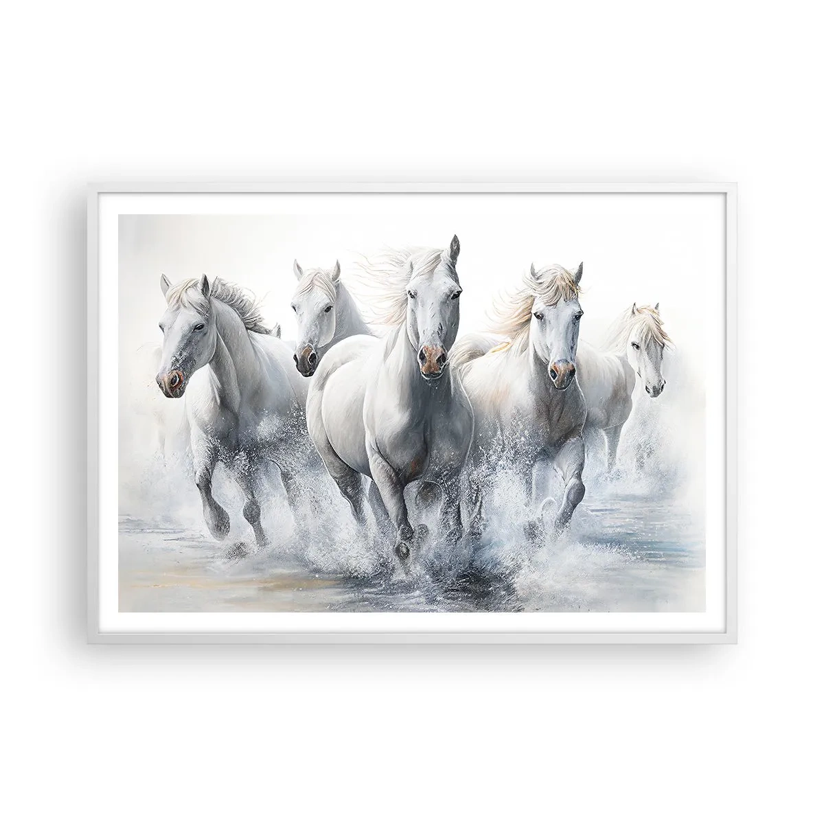 Plakat w białej ramie - Biała magia - 100x70 cm
