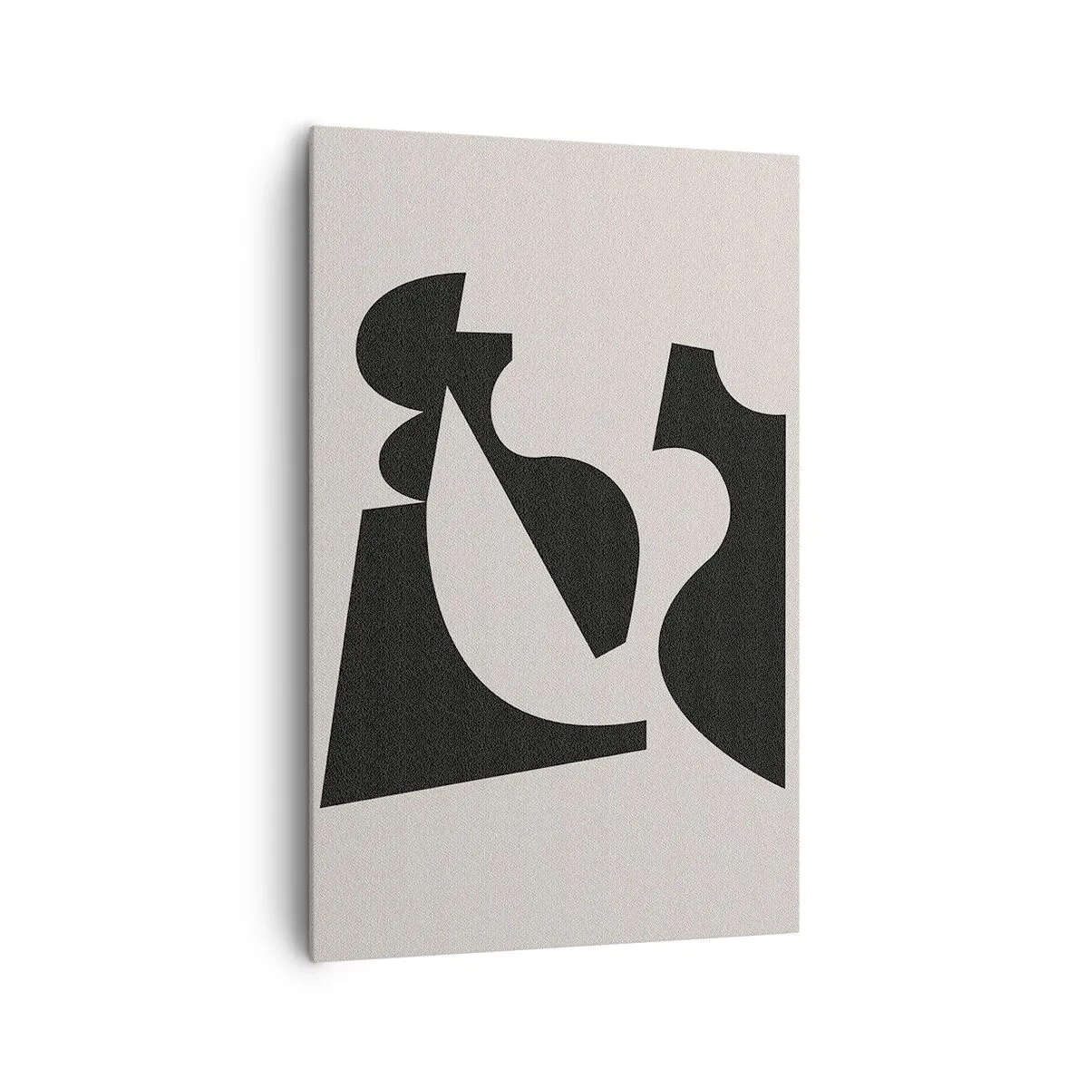 Obraz na płótnie - Abstrakcyjna kompozycja geometryczna w czerni i bieli - 80x120cm - Do samodzielnego składania - Nowoczesna dekoracja ścienna do salonu i sypialni ARTTOR