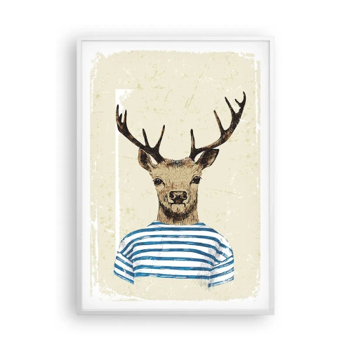 Plakat w białej ramie - Bo lubię koszulki w paski! - 70x100 cm