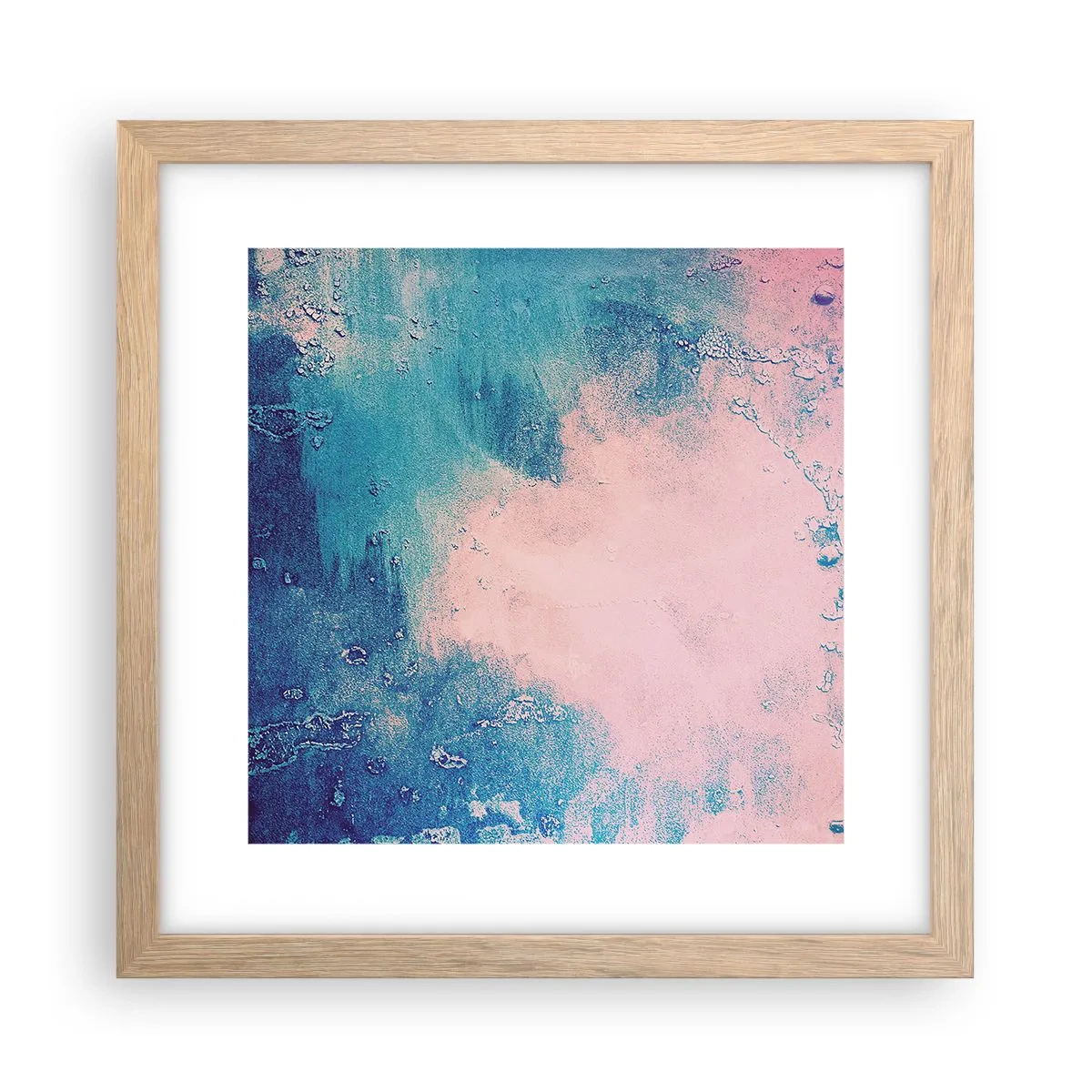 Plakat w ramie jasny dąb - Błękitne objęcia - 30x30 cm