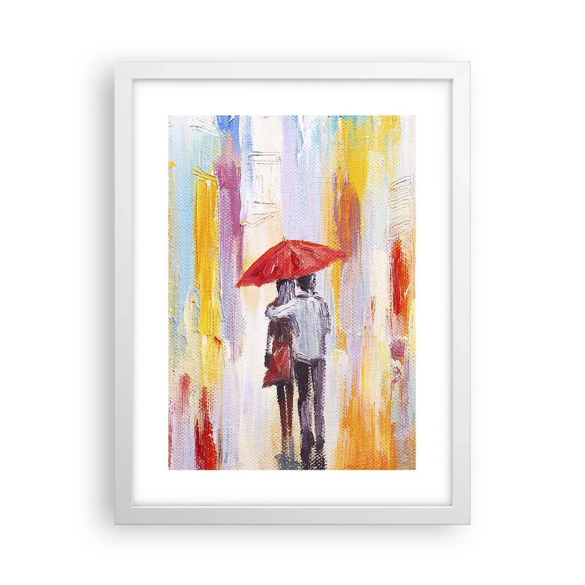 Plakat w białej ramie - Niech pada dalej - 30x40 cm