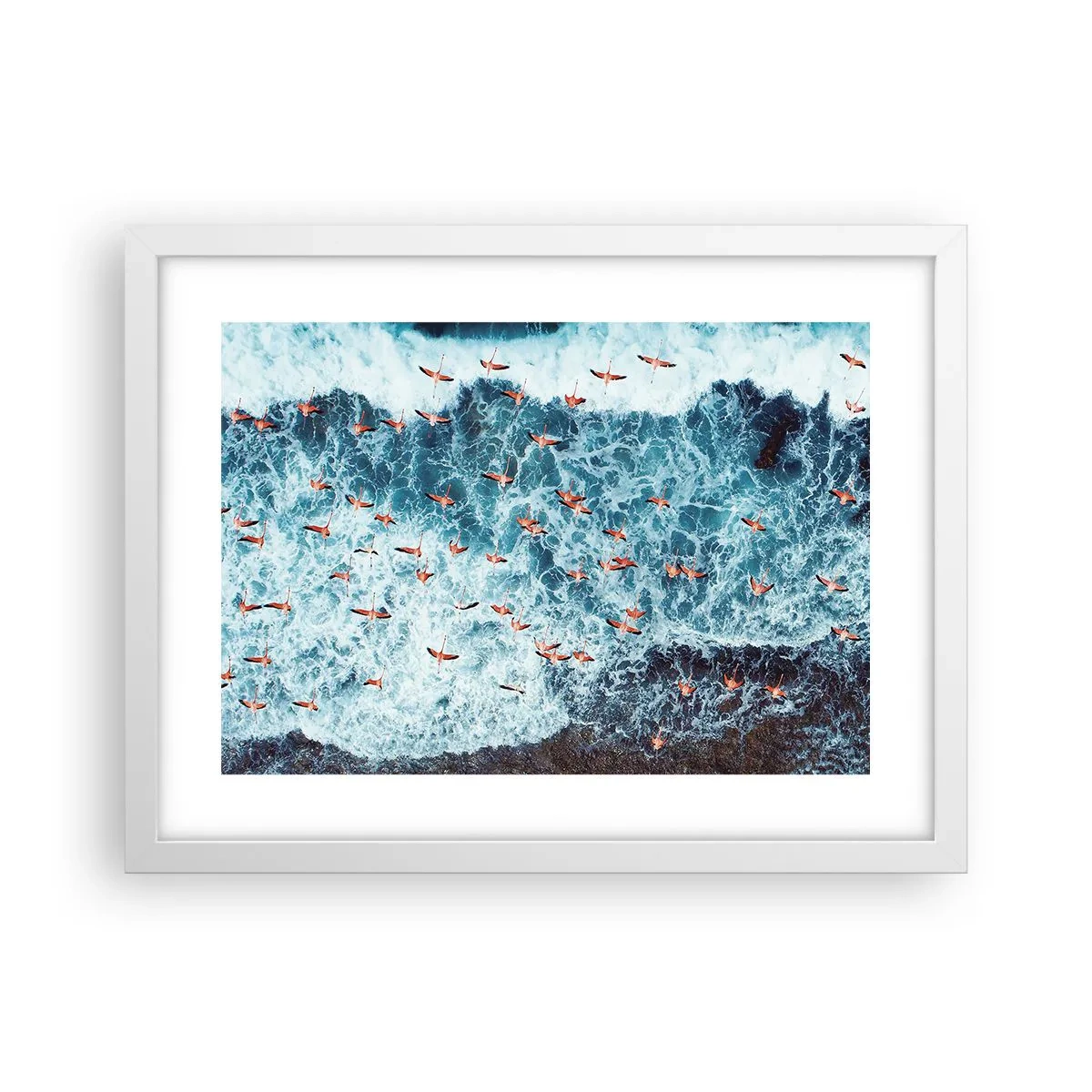 Plakat w białej ramie - Nadmorska parada - 40x30 cm