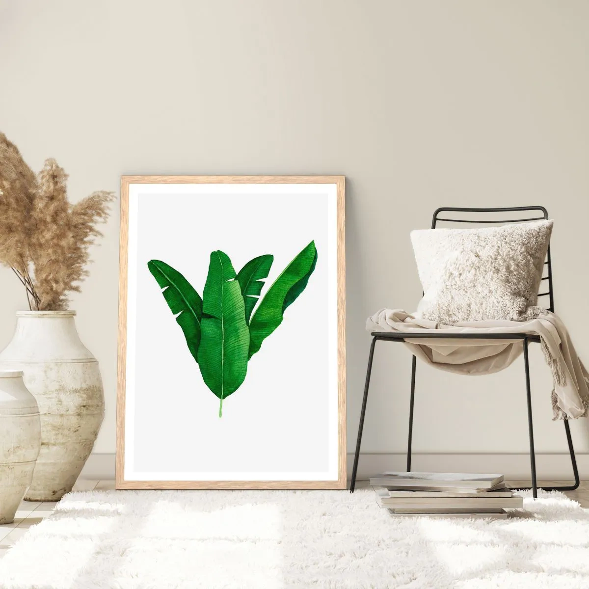 Plakat w ramie jasny dąb - Zielona symetria - 50x70 cm