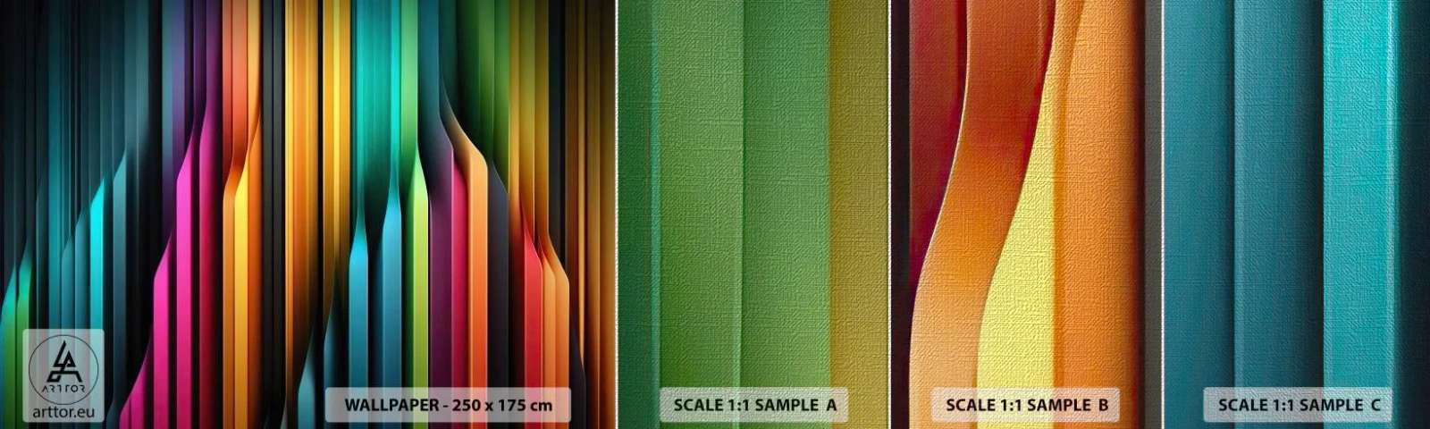 Fototapeta Próbka Premium Canvas - Świetlne organy - Kolorowy, Linie, Abstrakcja - 100x30 cm