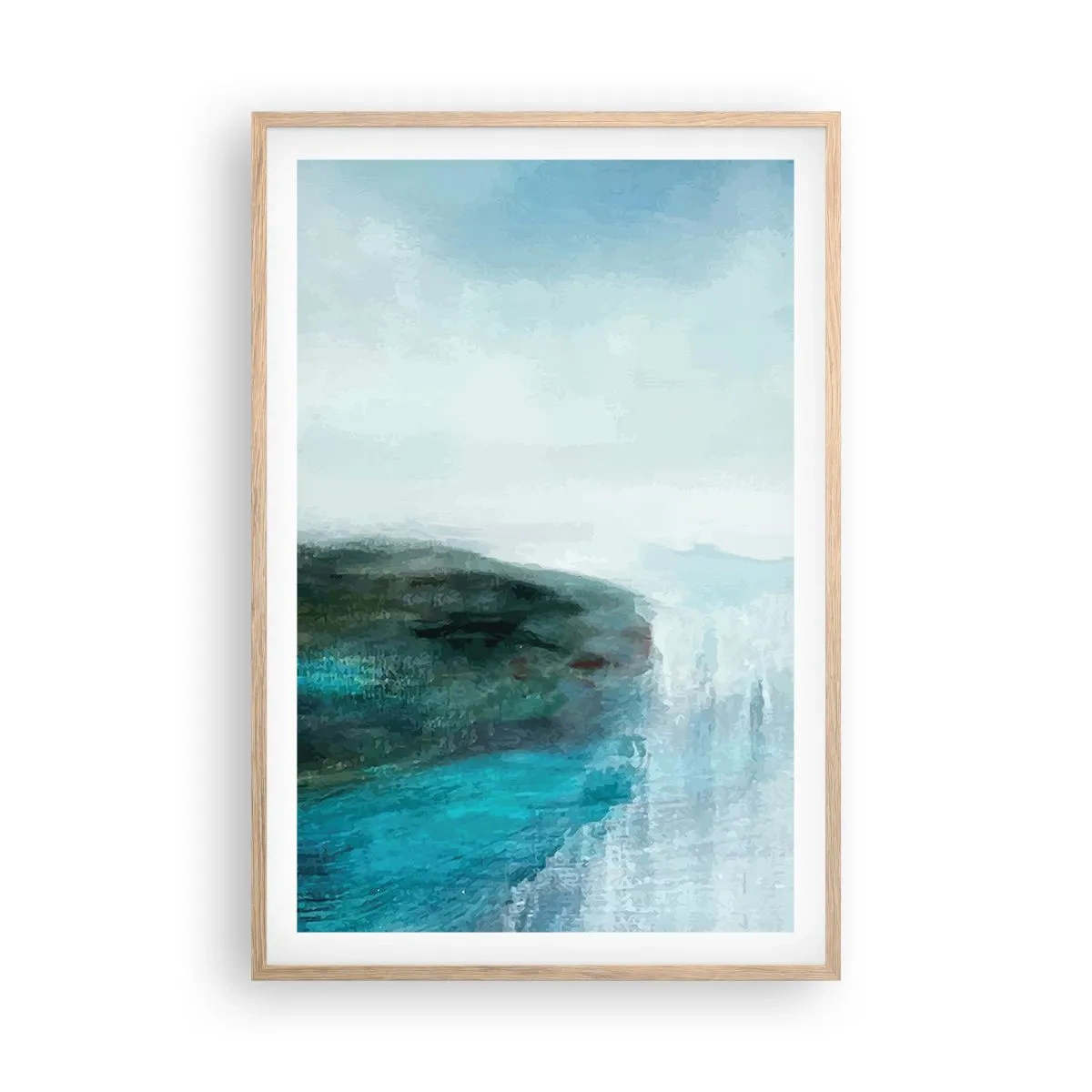 Plakat w ramie jasny dąb - Abstrakcja marynistyczna - 61x91 cm