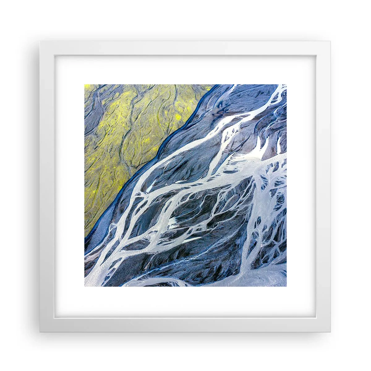 Plakat w białej ramie - Naskalne malowidła natury - 30x30 cm