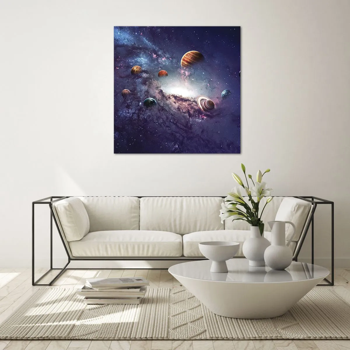 Obraz na szkle - Układ słoneczno-taneczny - 70x70 cm