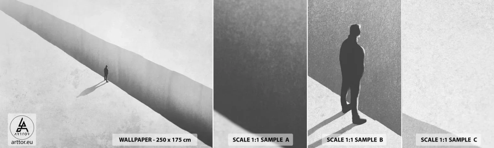 Fototapeta Próbka Samoprzylepna Deluxe Sticker - Jasny cel - Przepaść, Minimalizm, Człowiek - 100x30 cm