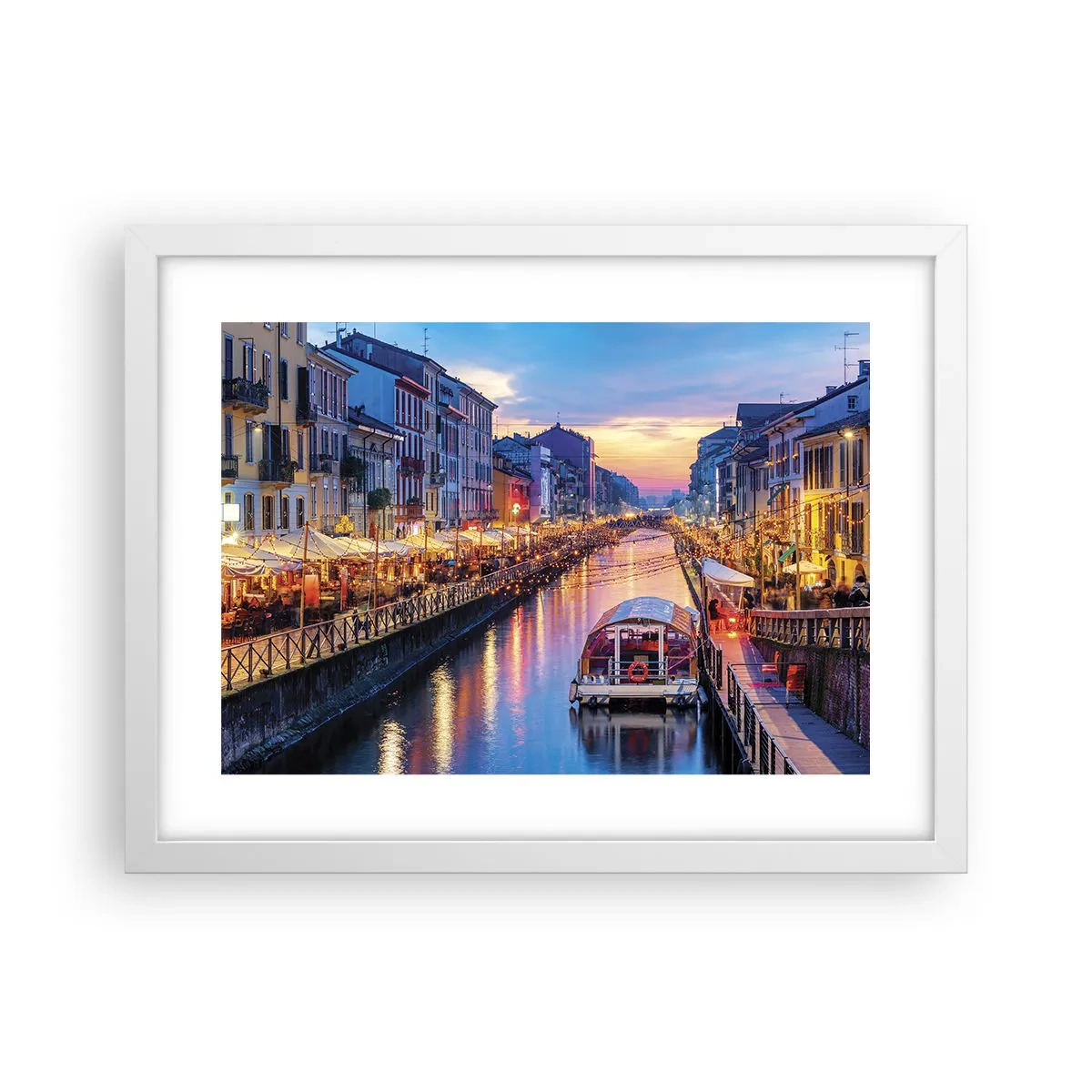 Plakat w białej ramie - Wieczór światła i zabawy - 40x30 cm
