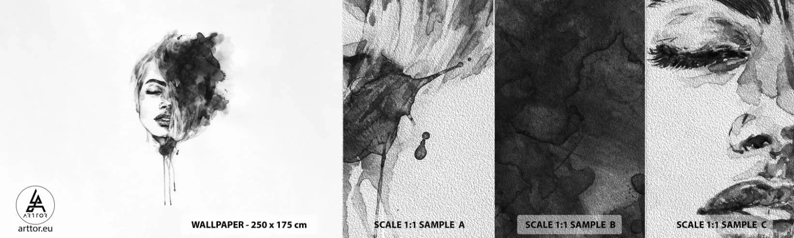 Fototapeta Próbka Premium Sand - O czym marzy dziewczyna - Portret Kobiety, Twarz Kobiety, Abstrakcja - 100x30 cm