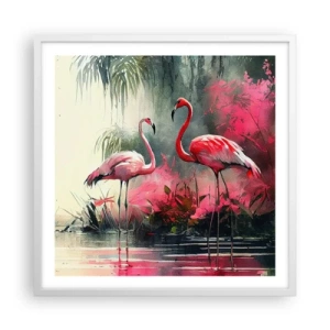 Plakat w białej ramie - Lekcja naturalnego wdzięku - 60x60 cm