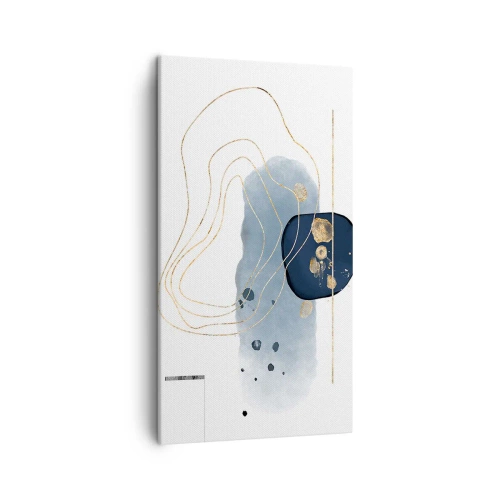 Obraz na płótnie - Niebiesko-złota fantazja - 45x80 cm