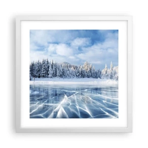 Plakat w białej ramie - Olśniewający i krystaliczny widok - 40x40 cm