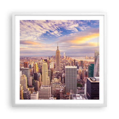 Plakat w białej ramie - Sięgnąć samych chmur - 60x60 cm