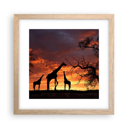 Plakat w ramie jasny dąb - Mała kolacja w gronie najbliższych - 30x30 cm