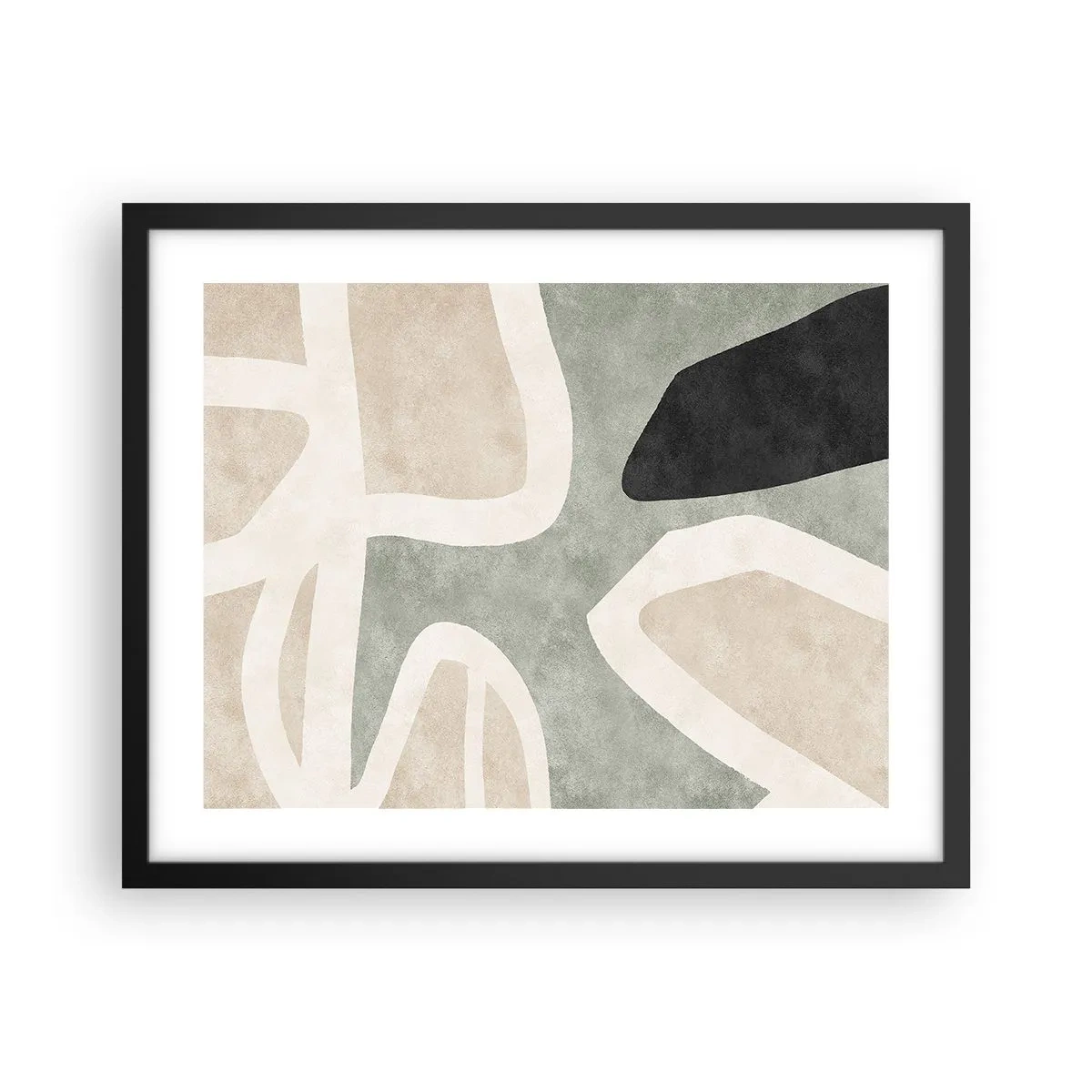 Plakat w czarnej ramie - Kompozycja z motywem czerni - 50x40 cm