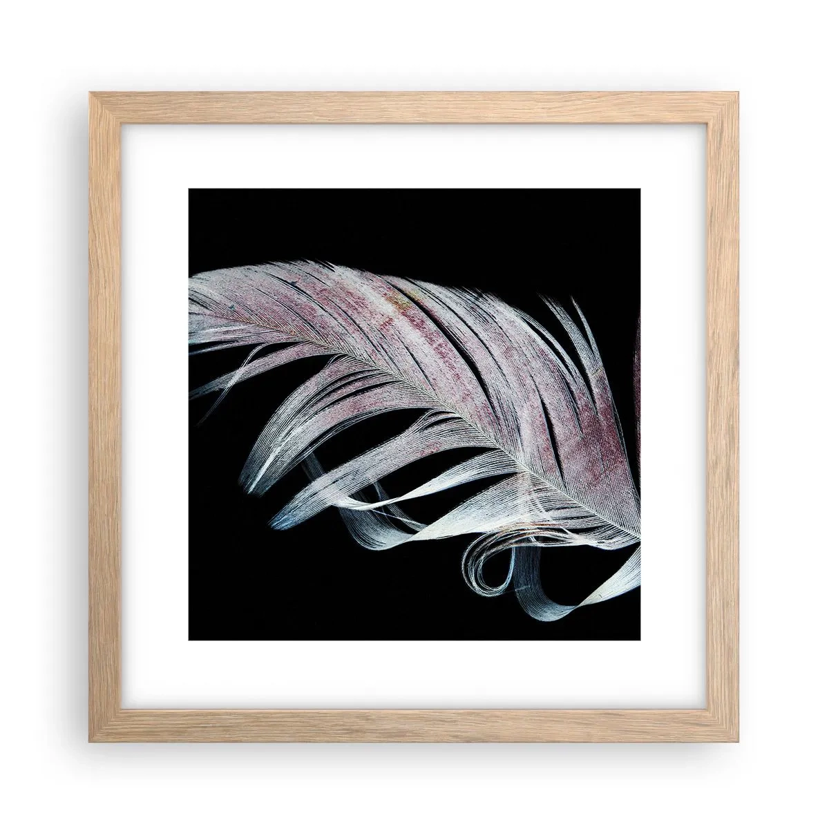 Plakat w ramie jasny dąb - Pomyśl o dotyku - 30x30 cm