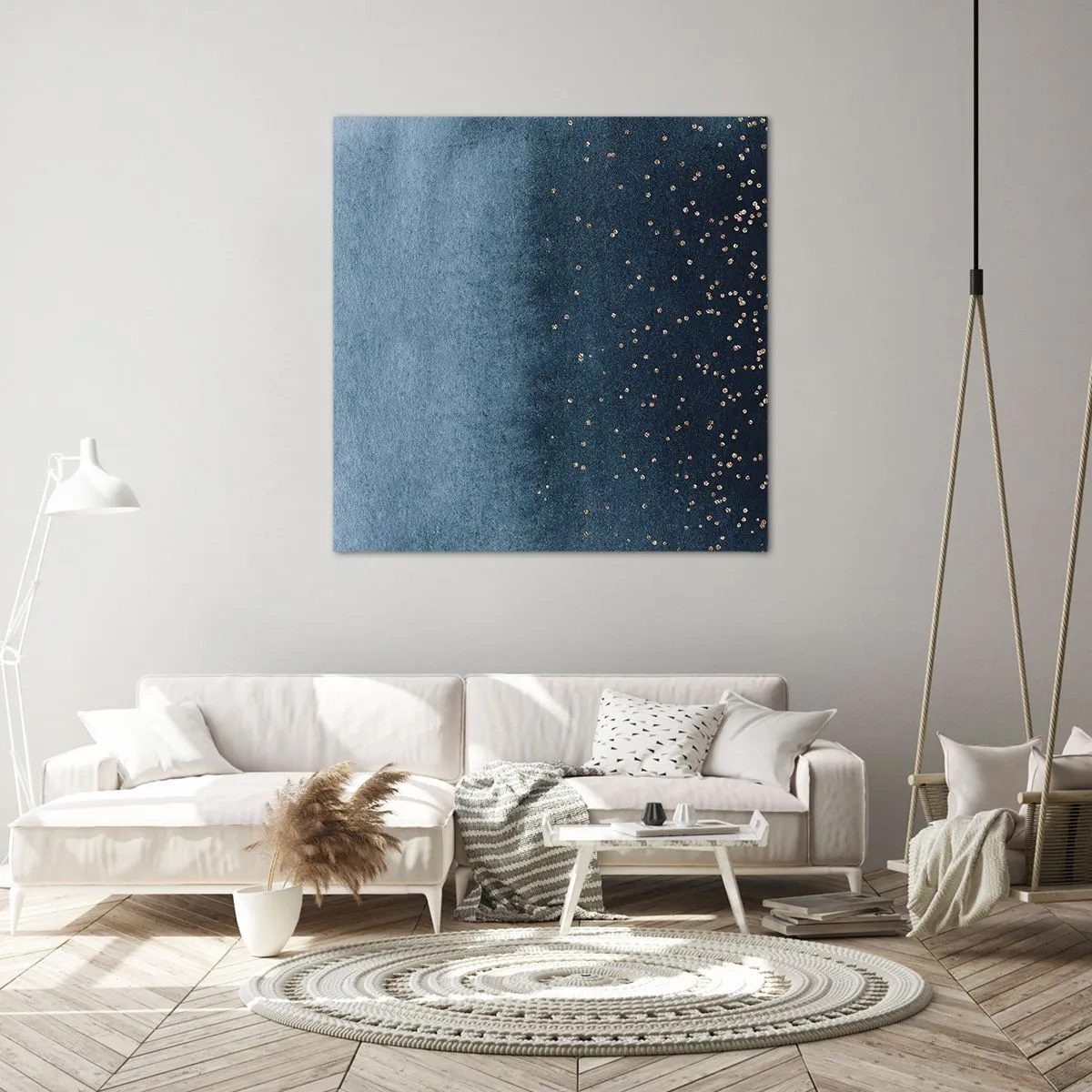 Obraz na płótnie - Kompozycja – niebieskie fazy - 60x60 cm
