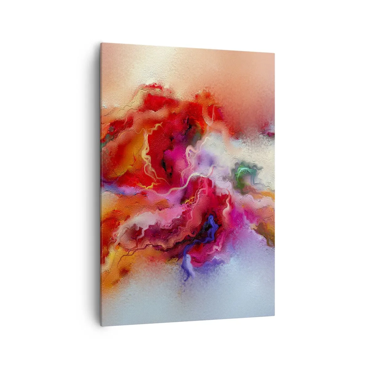 Obraz na płótnie - Kolorowa abstrakcja o dynamicznej kompozycji - 70x100cm - Jak pochwycić marzenia - dym - Nowoczesna dekoracja ścienna do salonu i sypialni ARTTOR