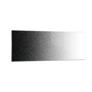 Obraz na szkle - Minimalistyczny gradient czerni i bieli w punkcie - 140x50cm - W stronę światła - Nowoczesna dekoracja ścienna do salonu i sypialni ARTTOR