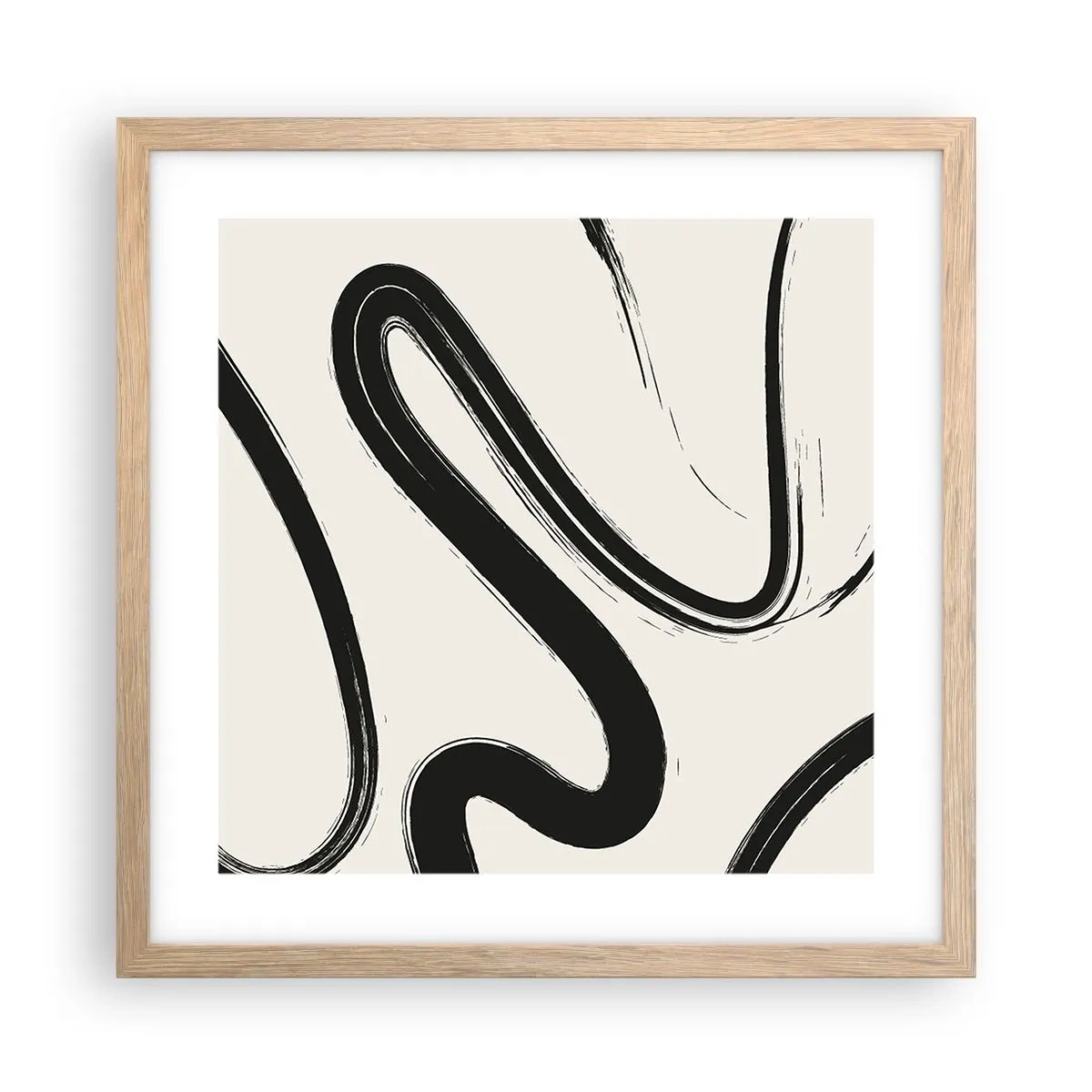 Plakat w ramie jasny dąb - Czarno-biała fanaberia - 40x40 cm