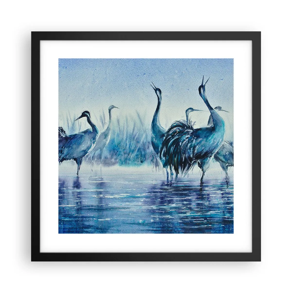 Plakat w czarnej ramie - Poranne spotkanie - 40x40 cm