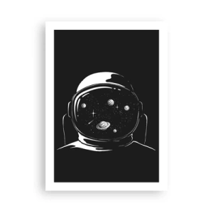 Plakat - Astronauta z kosmosem odbitym w hełmie - 50x70cm - Niezły widok - Nowoczesna dekoracja ścienna do salonu, kuchni i sypialni ARTTOR