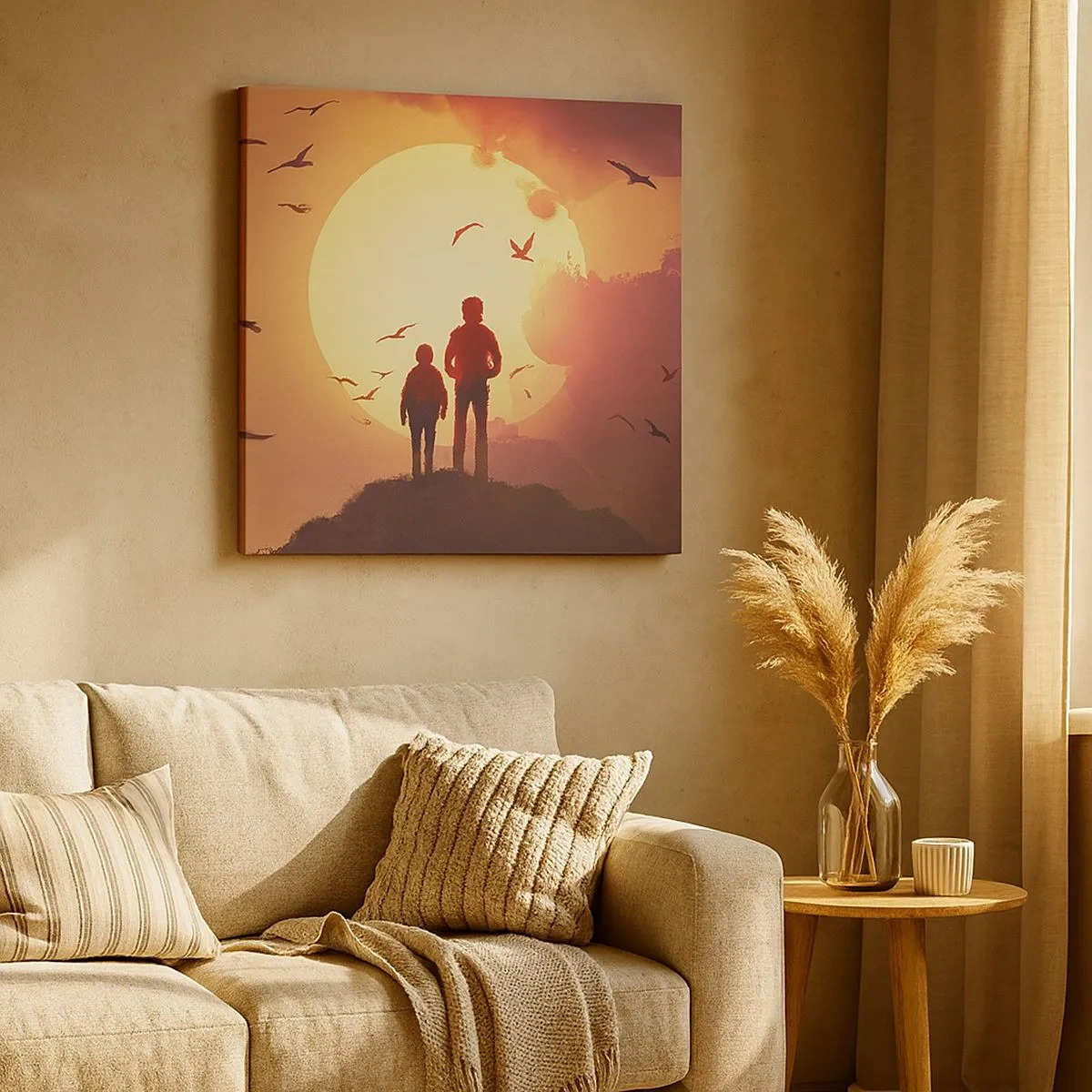 Obraz na płótnie - Ze słońcem twarzą w twarz - 30x30 cm