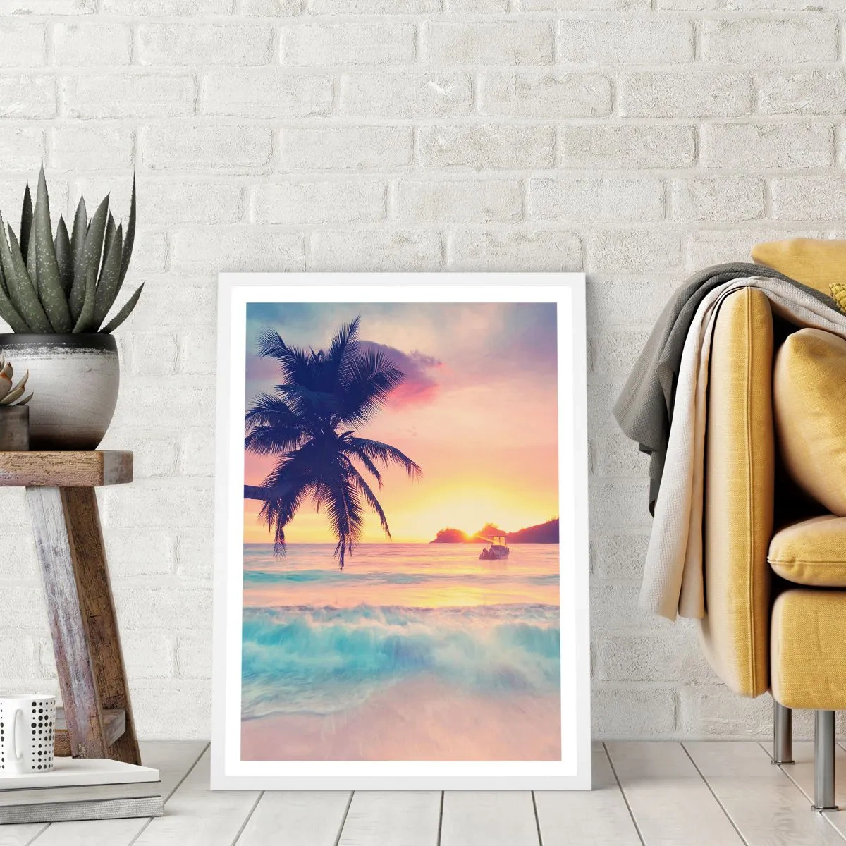 Plakat w białej ramie - Wieczór w zatoce - 30x40 cm
