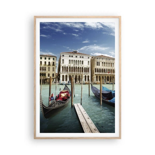 Plakat w ramie jasny dąb - Pałace w błękicie - 70x100 cm