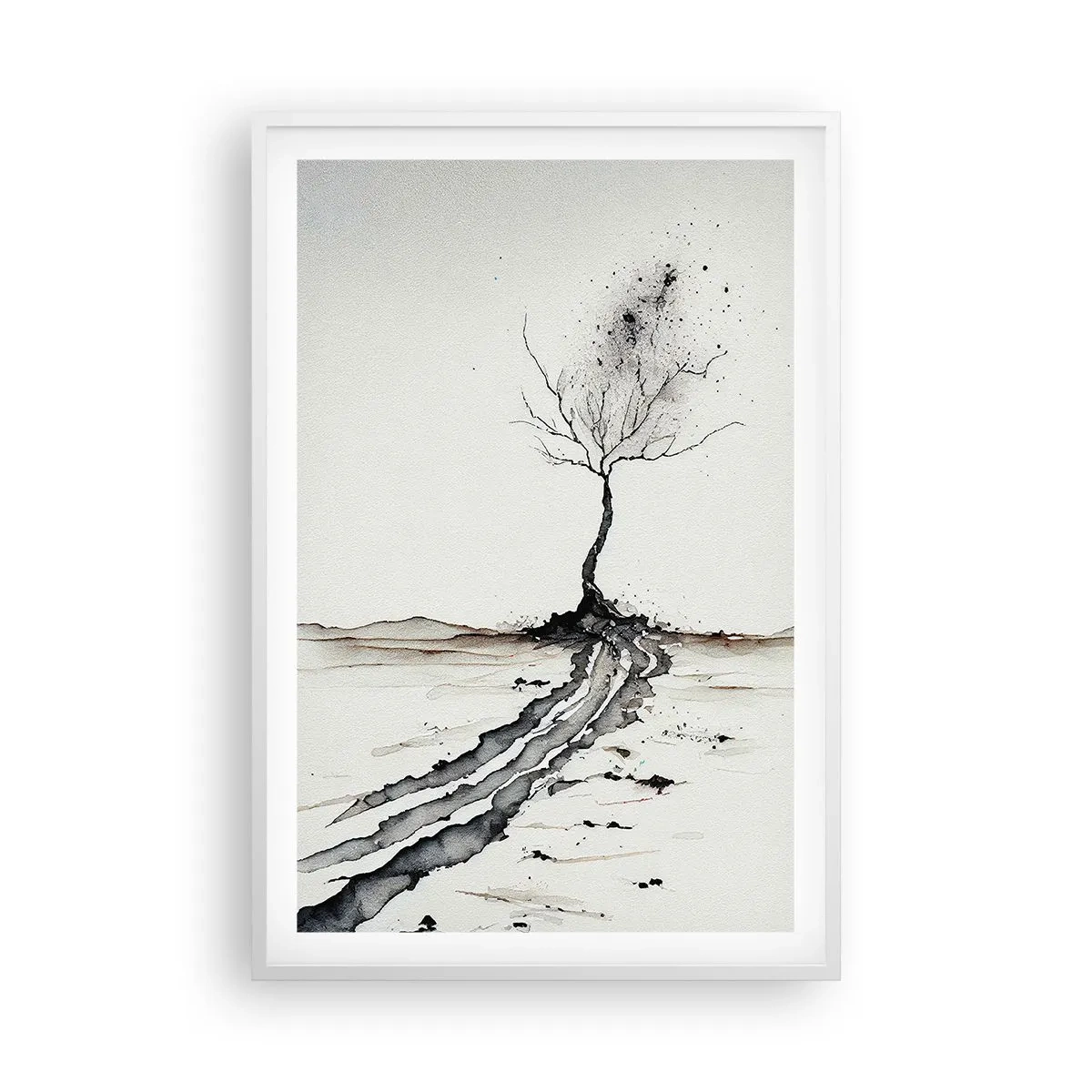 Plakat w białej ramie - Zimowa melancholia - 61x91 cm