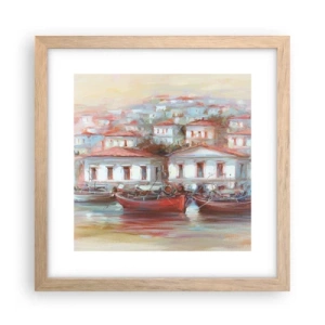 Plakat w ramie jasny dąb - Szczęśliwe miasteczko - 30x30 cm