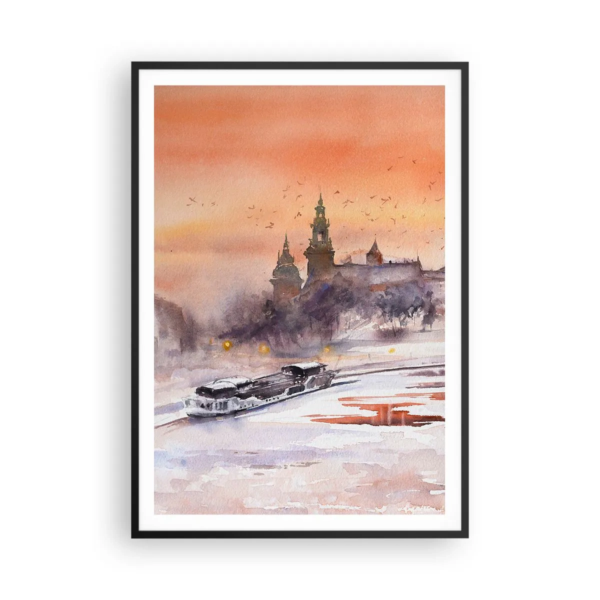 Plakat w czarnej ramie - Królewski zachód słońca - 70x100 cm