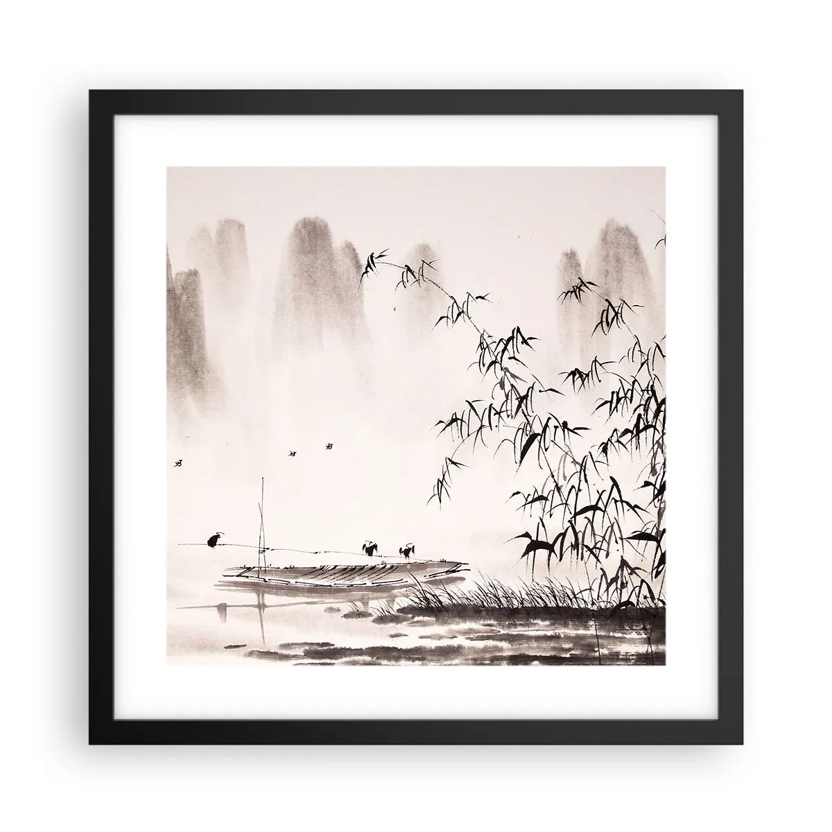 Plakat w czarnej ramie - Cisza ryżowych pól - 40x40 cm