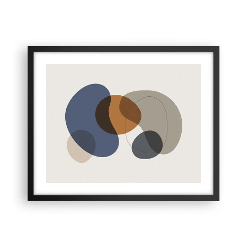 Plakat w czarnej ramie - Krople barw - 50x40 cm