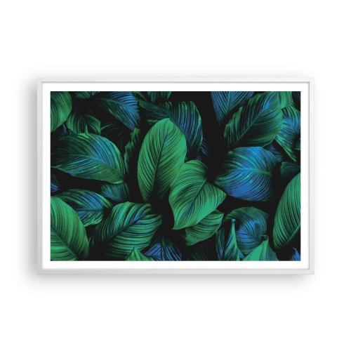 Plakat w białej ramie - W zielonym tłumie - 100x70 cm