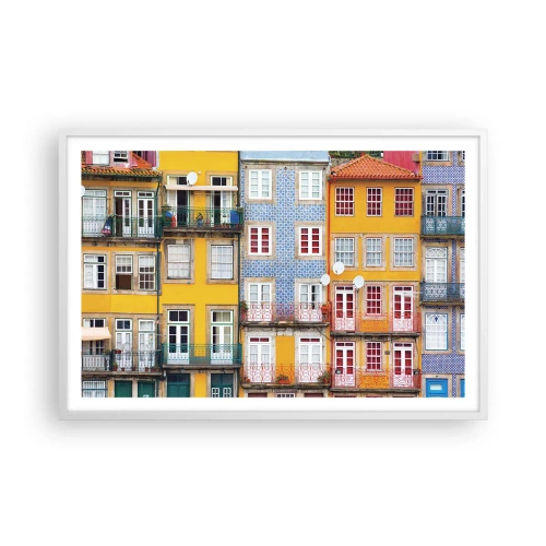 Plakat w białej ramie - Barwy starego miasta - 91x61 cm